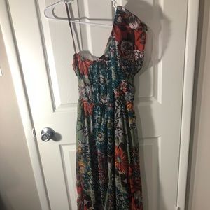 American Rag floral one sleeve maxi dress
